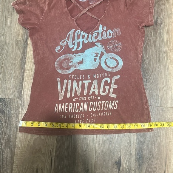 Affliction American Customs Women’s Shirt size small 100% cotton. Mortorcyle - Picture 9 of 12